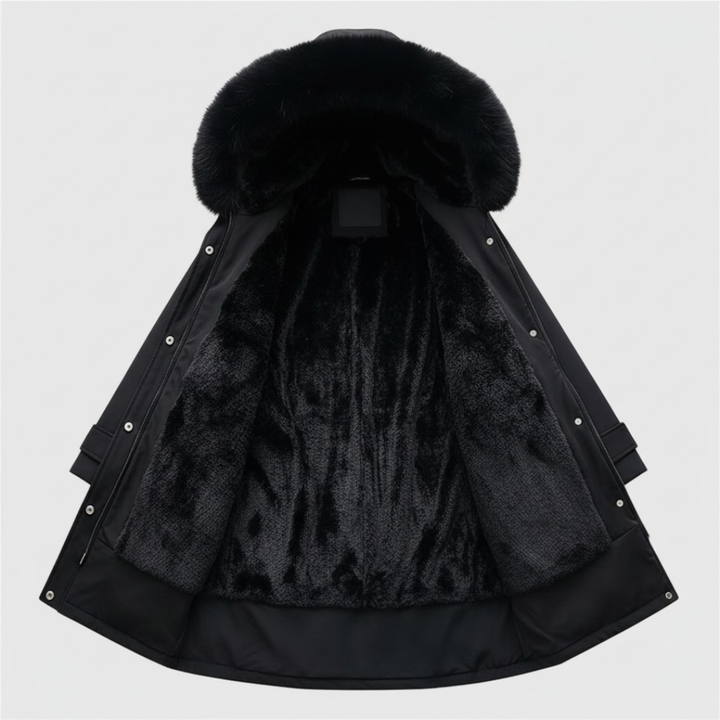 Helena™ | Fleecefodrad Vinterkappa med Avtagbar Krage