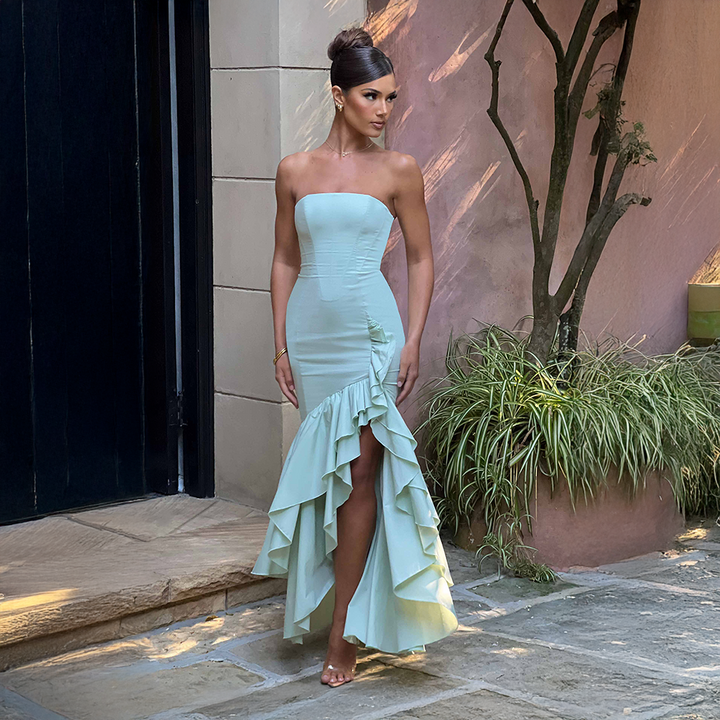 Léna™ | Volangklänning utan axelband