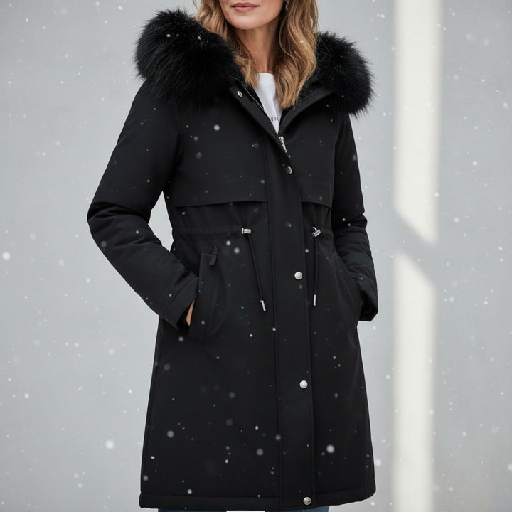 Helena™ | Fleecefodrad Vinterkappa med Avtagbar Krage